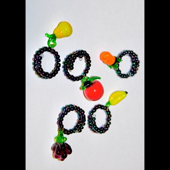 ๐3/20$5/25๐SET VINTAGE BLOWN GLASS FRUIT WINE GLASS CHARM - Picture 8 of 16